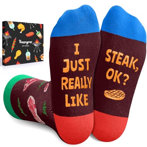 HAPPYPOP Steak Meat Socks for Kids - Meat Gifts for...