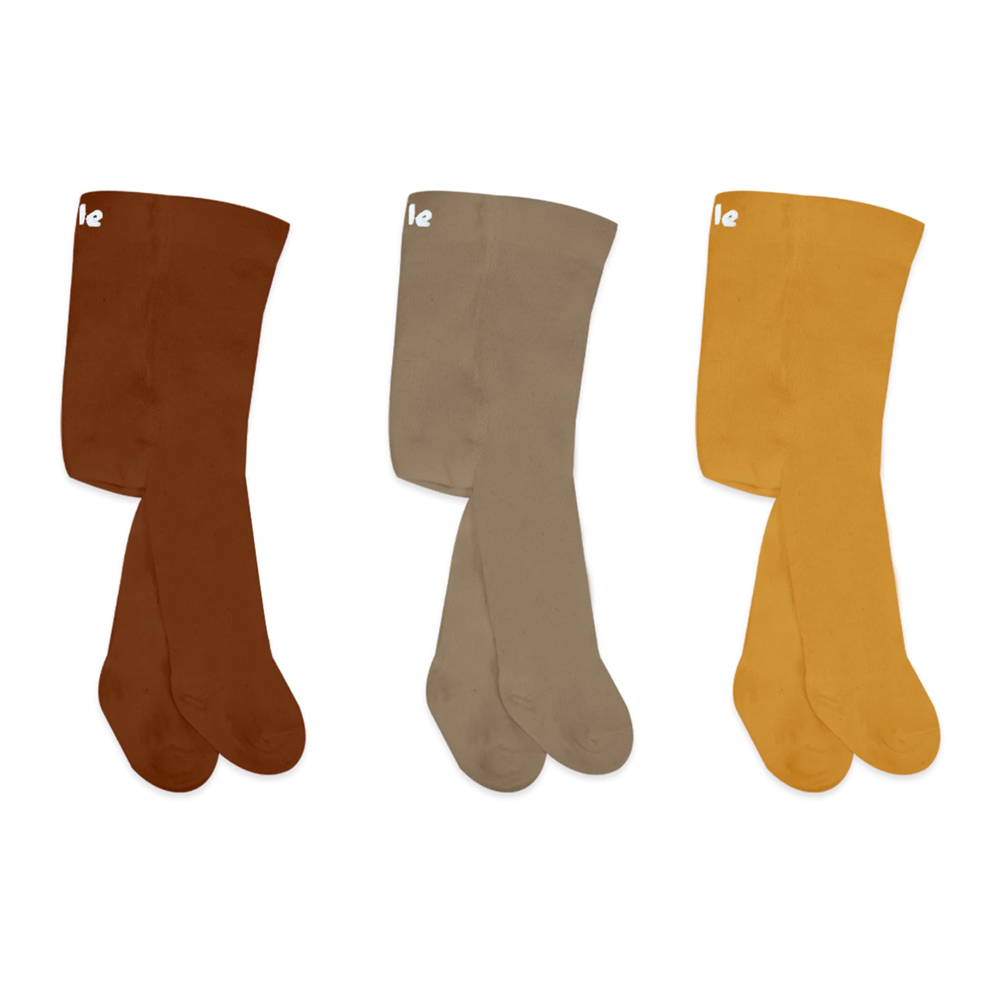 bistyle Baby Girls Tights Thick Leggings Soft | Warm Organic Cotton Stockings Pantyhose | Newborn Infant Toddler 1/3 Pack (US, Age, 0 Months, 6 Months, Brown/Light Brown/Mustard)