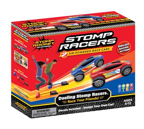 Stomp Rocket Stomp Racers Air Powered Race Cars, 2 Car Racer Pack -...