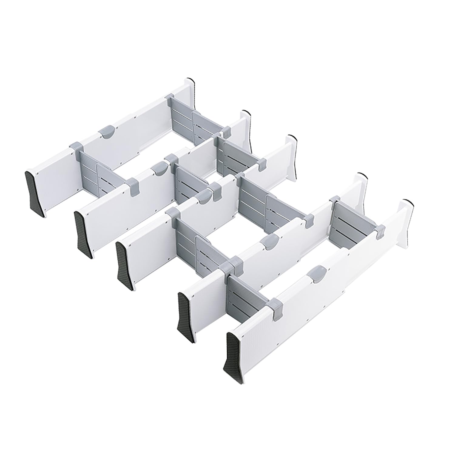 Divisori per Cassetti Cucina，Divisori per Cassetti Regolabili,Confezione da 5,Separatori Per Cassetti Lunghezza Regolabile 37,5-54 cm, Altezza 10 cm,Camera da Letto, Cassettiera, Ufficio