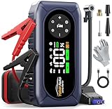 YaberAuto 9-in-1 Jump Starter with Air Compressor 4500A 150PSI Portable Car Battery Jump Starter (9L Gas/8L Diesel), Jump Box Car Battery Jumper Starter Portable Jumper Cables, Insulated Gloves, Light