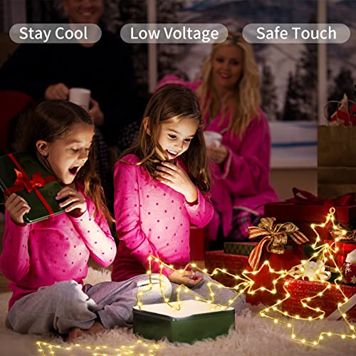 Therlan Weihnachtsdeko Fenster Beleuchtet, 3 Stück 55 LEDs Fensterbilder Baum Batterie Betrieben Mit Timer und Fernbedienung 8 Lichtmodi, LED Fensterdeko Weihnachten Beleuchtet Warmweißen