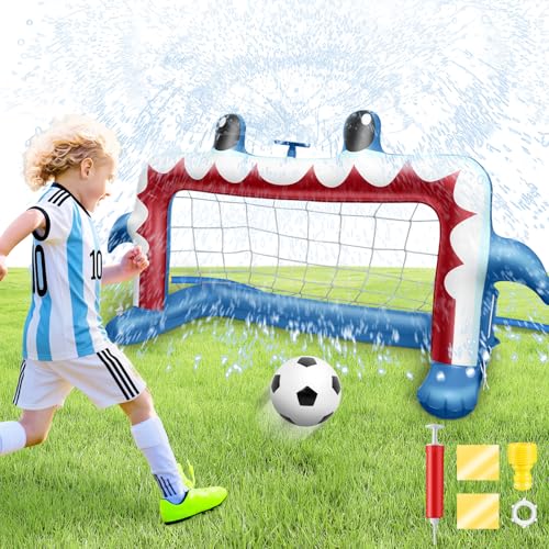Intoypad Water Sprinkler Soccer Toys, Inflatable Shark