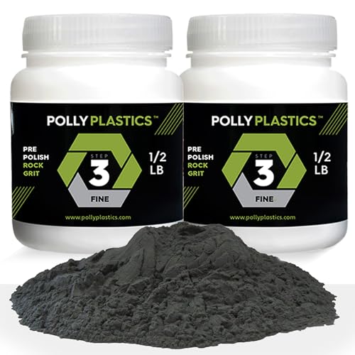 Polly Plastics Rock Tumbler Media Grit Refill, Pre-Polish 500 Silicon Carbide Grit, Stage 3 for Tumbling Stones (2 Pack) (1 lb.)