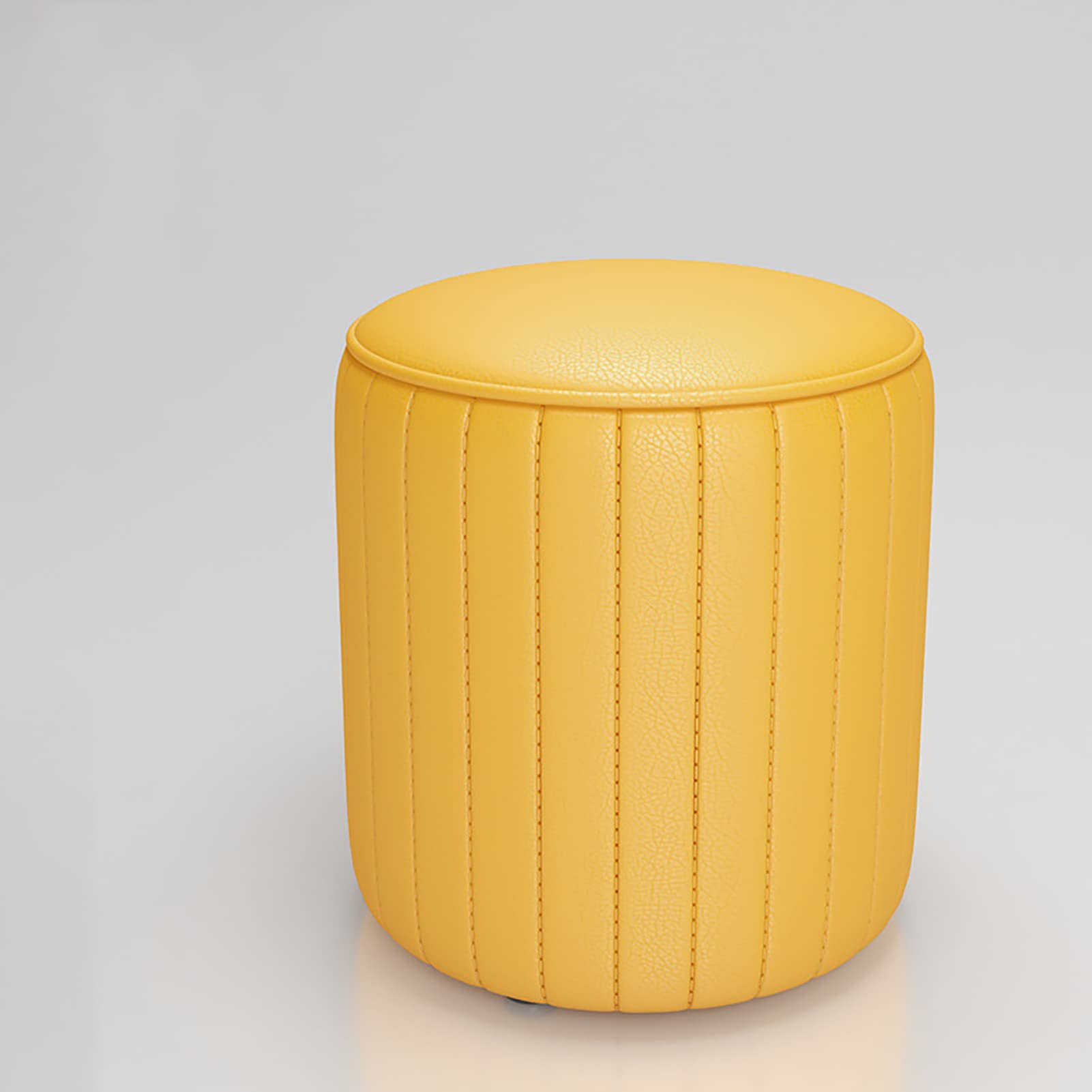 Taburete de tocador de piel sintética con elegante diseño acolchado con mechones