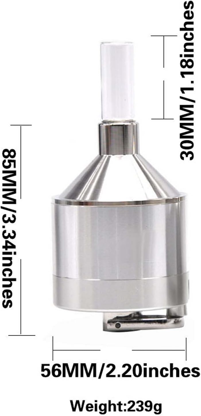 Aluminium Manual Powder Grinder with Glass Bottle and Funnel Hand Cranked Metal Grinder Suitable for Kitchen, Coffee Shop