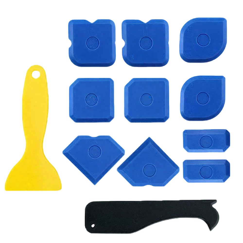 12PCS Silicone Caulking Tools Set, Professional Sealant Smoother Grout Finisher with Remover Scrapers - Home Renovation Kit