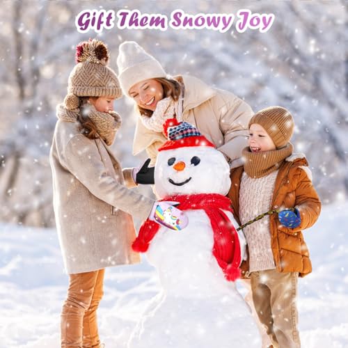 Guantes de Nieve para Niños/Niñas, Guantes de Esquí Impermeables para Climas Fríos, Antideslizantes, Cinta Mágica Ajustable, Guantes para Actividades al Aire Libre en Invierno (Morado, L) - imagen 7