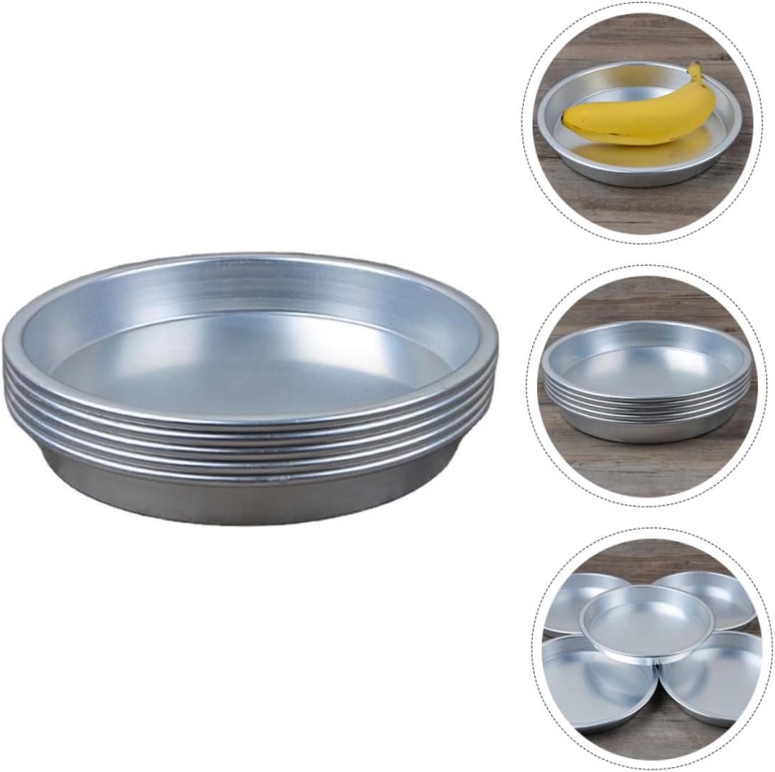 5pcs Aluminium Alloy Dinner Plates Lightweight Camping and Bbq Dishes for Outdoor Gatherings Picnics and Family Events Easy to Clean and Dishwasher Safe