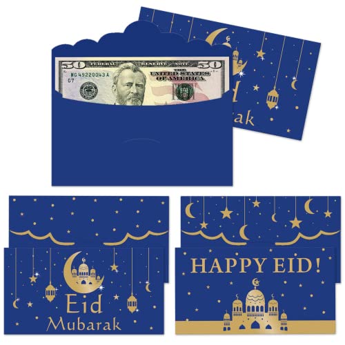 Kitticcino Eid Money Envelopes Gift Card Holders for Ramadan Eid Mubarak Greetings Supplies Eid Holiday Celebrations Decorations Set of 24