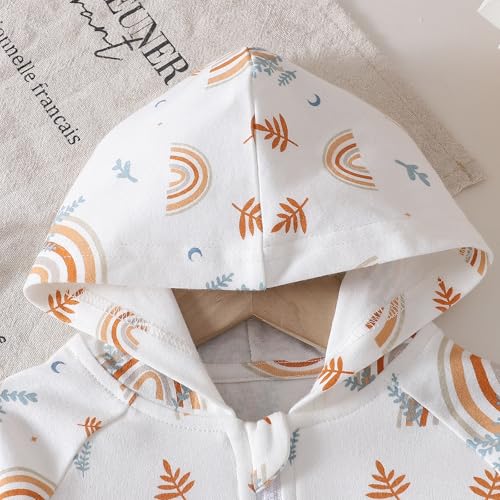 Image of ROMPERINBOX Unisex Solid Baby Sweatshirts Hoodies, Lightweight Full Zip-up Jackets Coat 0-24 Months