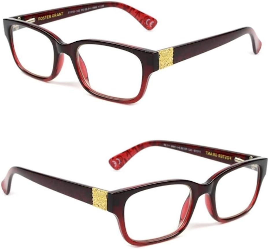 Foster Grant Women's Roxanna Rectangular Reading Glasses NWT