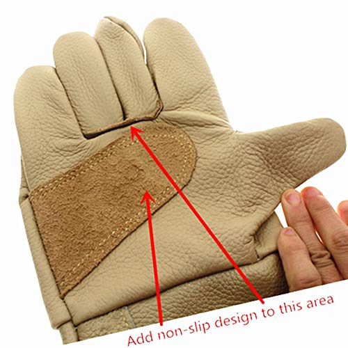 Arbeit Handschuhe verschleißfest Leder Gartenhandschuhe for Frauen und Männer |Thorn und Cut Proof Gartenarbeit Handschuhe mit Langen Heavy Duty Gauntlet, Anti Biss Handschuhe (Color : White)