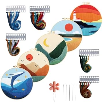 sunset crewel embroidery kits