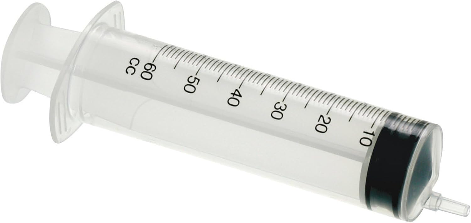 25/Box Plastic Steril Syringes 50-60cc/ml Luer SlipTip (No Needle) Medical/Dental Syringes Packed Individually, Latex Free