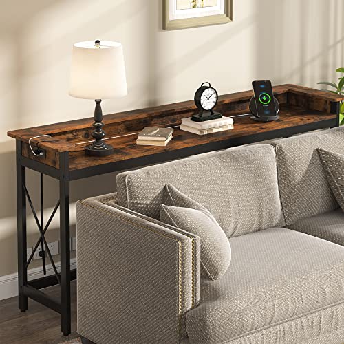 Tribesigns Sofa Table With Outlets And Usb Ports, 70.9 Inch Extra Long Console Table Behind Couch With Charging Station, Industrial Narrow Entryway Hallway Accent Table For Living Room #TOP3