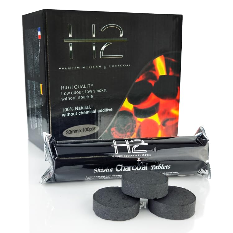 Charbon H2 Auto-allumant de qualité - 30 Sessions Chicha de 45 Minutes - Idéal pour Chicha et Encens