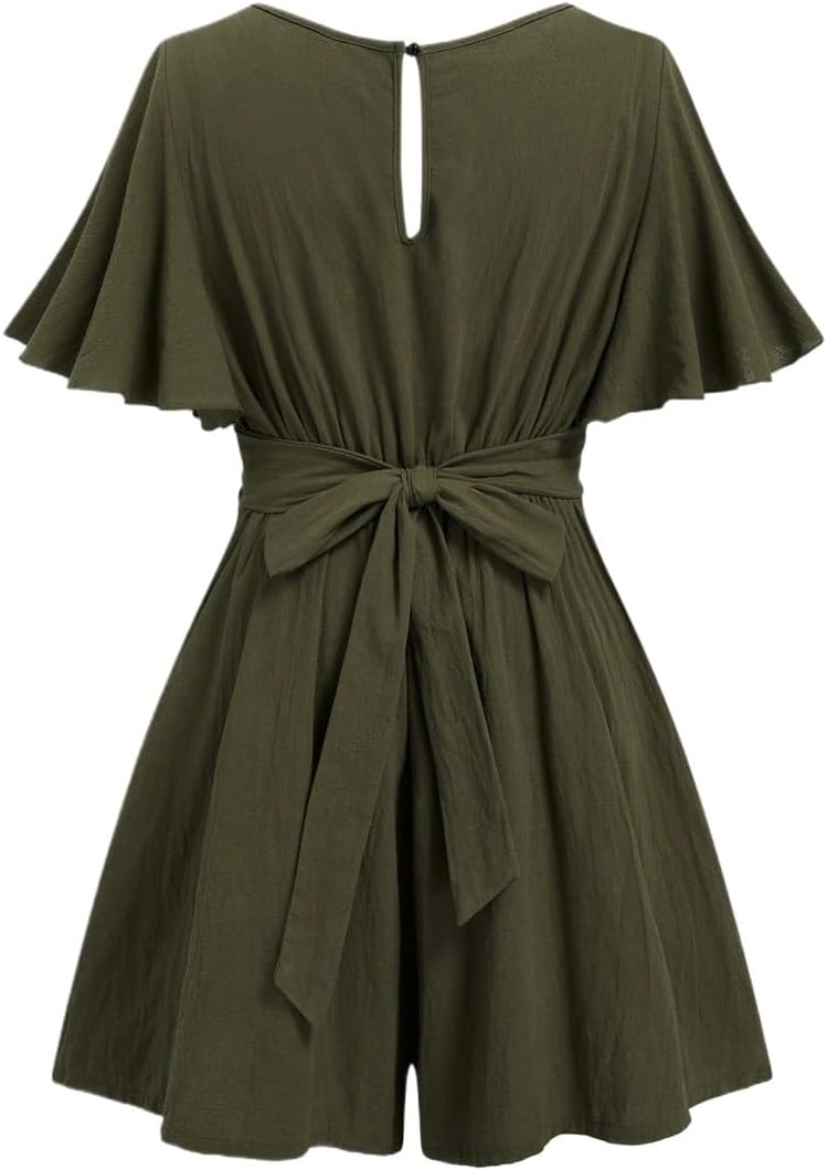 Rompers for Women Summer 2026 Plus Size Solid Color Waist Romper, Summer Casual