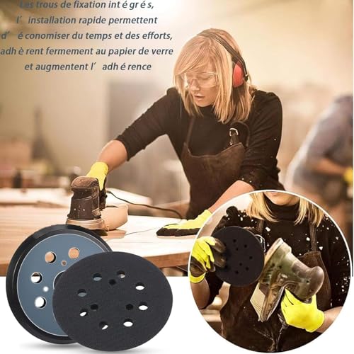ANBOO 2 Ersatz-Schleifpads mit 8 Löchern, 5 Zoll, Makita Schleifpads, Ersatzschleifpads mit Haken und Schnallen, kompatibel mit Makita BO5010, BO5030K, BO5031K, BO5041K