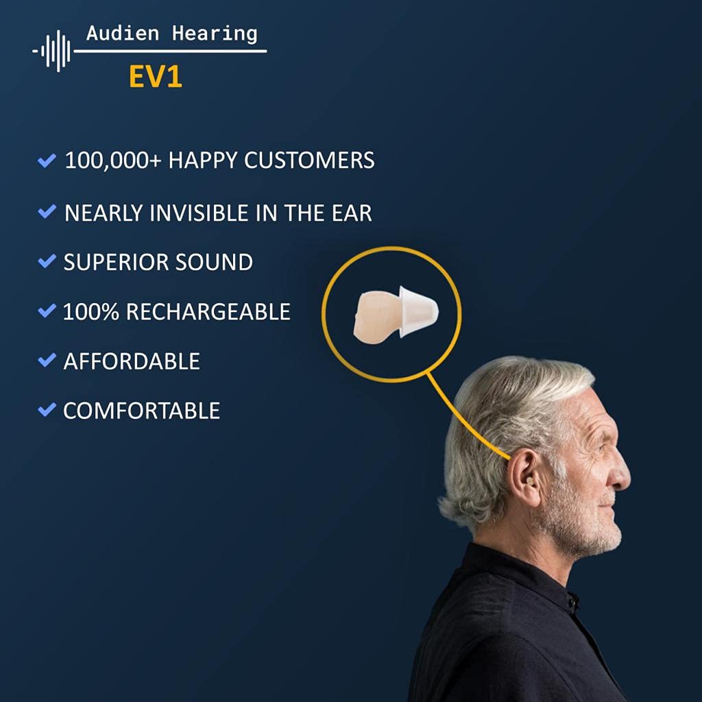 Audien EV1 Rechargeable Hearing Amplifier to Aid and Assist Hearing, Rechargeable and Nearly Invisible : Health & Household