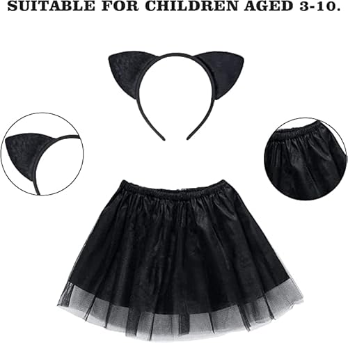 Costume da Gatto Bambina, 4pcs Bambina Costume Cat...