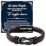 Bracciale Uomo: Questo bracciale papà in pelle misura 21,5 cm e si adatta comodamente alla maggior parte dei polsi. La chiusura magnetica garantisce praticità nell’indossarlo e una tenuta sicura durante l’uso quotidiano.