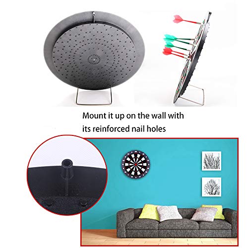 Safety Dart Board Set for Kids and Adults, 16 Inch Soft Rubber Dart Game with Standing Bracket and 6 Soft Tip Safe Darts for Party, Family and Office Leisure Sport, Gifts by Joneytech - Used condition - Image 6