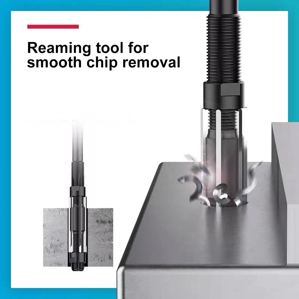 Alesatore Manuale Regolabile 26-29,5 mm - 9SiCr Rivestito in Olio - Codolo Cilindrico - Strumento di Precisione per Fori in Metallo