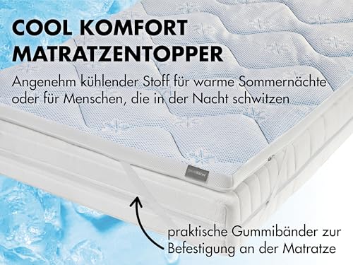 Traumnacht Cool Komfort Topper für Sommer und Winter mit kühlendem Doppeltuchbezug, 140 x 200, Öko-Tex Zertifiziert, produziert nach deutschem Qualitätsstandard