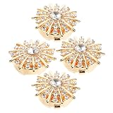 Homoyoyo Cubiertas de Botones de Aleación Dorada Gemas de Imitación Clip Desmontable para Botones de 115 MM 4 Piezas Accesorios Brillantes para Camisas Formales y Puños Ideales para
