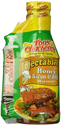 Tony Chachere Marinade, Honey Bacon BBQ with Injector, 17 Ounce