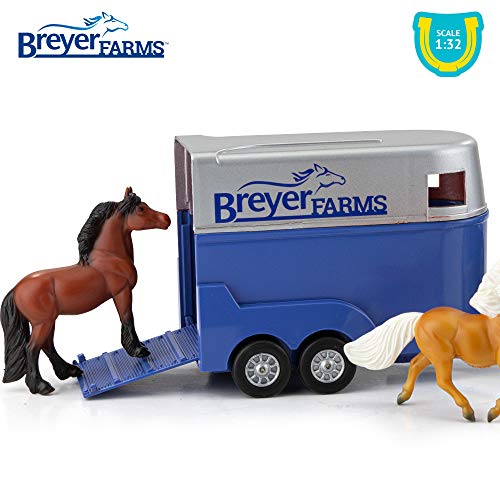 Breyer Horses Farms Land Rover and Tag-a-Long Trailer and Playset | Die Cast | 3.25” H x 10.5” L x 2.5” D | 2 Stablemates Horses Included | 1:32 Scale | Model #59216, Multi by Breyer - Image 4