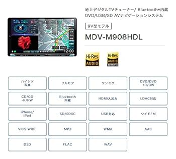 KENWOOD MDV-M908HDL ルークス用 Amazon.co.jp: ケンウッド9V型彩速ナビMDV-M908HDL+TBX-N002+
