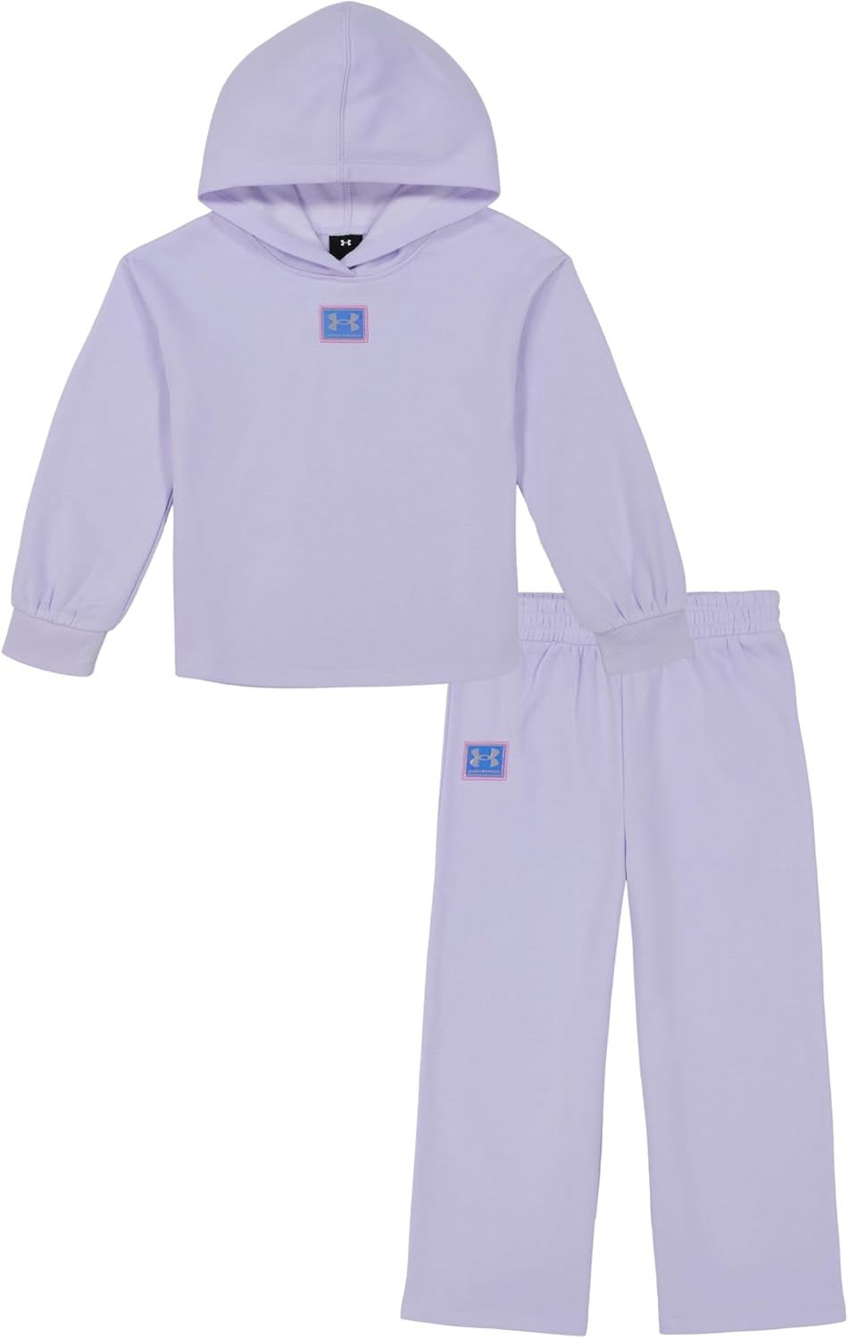 Under Armour Baby Girls' 2-Piece Fleece Sweatshirt and Sweatpants Set, Soft & Comfortable, Salt Purple Rival, 24M
