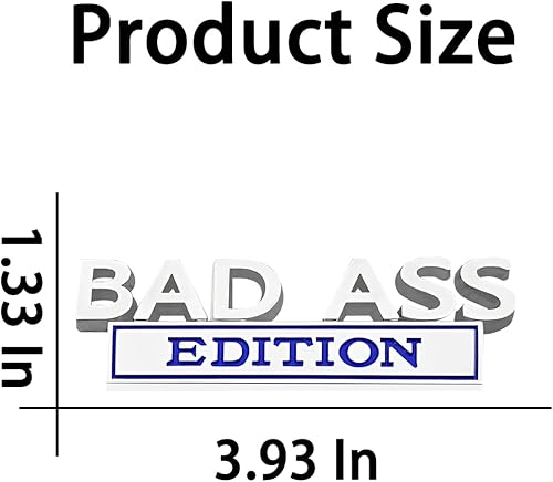 Miniatura 2 de Emblema de edición Bad Ass para automóvil, 2 calcomanías de letras cromadas 3D para guardabarros de automóvil, calcomanía con adhesivo fuerte 3M,