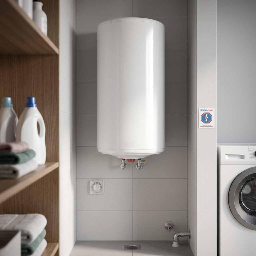 Suinga Termo Eléctrico | 50 Litros | Diseño Redondo Color Blanco | Calentador de Agua de Alta Eficiencia | Suministro de Agua Caliente para el Hogar | Compacto y Resistente