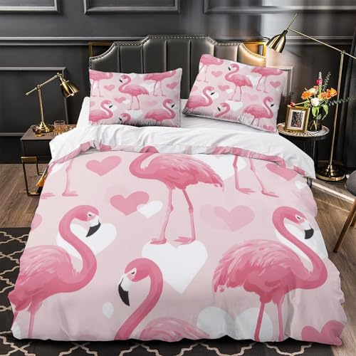 Housse de couette flamant rose 3D idéale pour décorer une chambre d'ado
