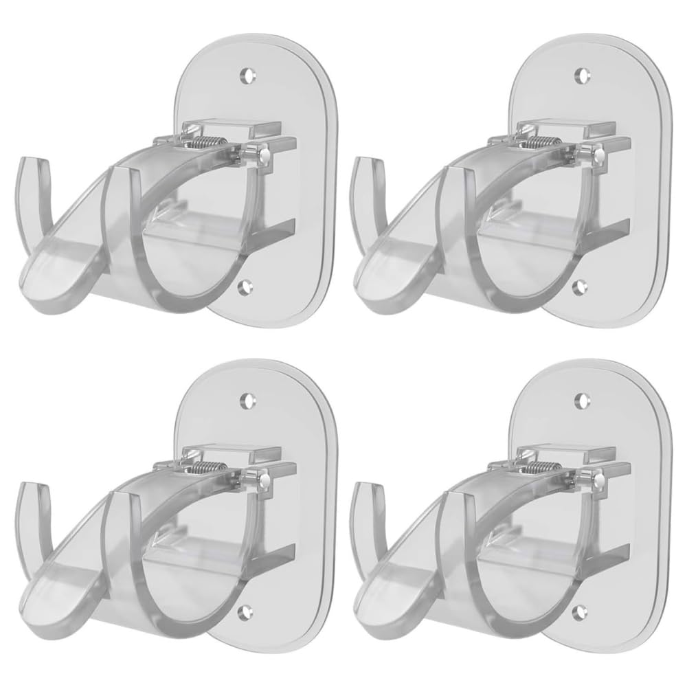 MiOYOOW Curtain Rod Brackets, 4Pcs Self Adhesive Curtain Rods Hooks for Crossbar Diameter < 4.2cm