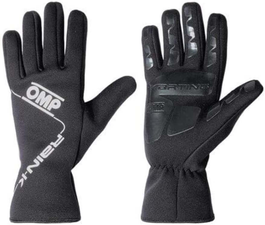 OMP Rain K All-Conditions Karting Gloves (Size: X-Small, Black)