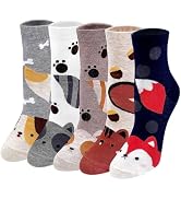Artfasion Cute Animal Socks for Women Funny Dog Cat Socks Novelty Fun Crew Cotton Socks Size 6-9