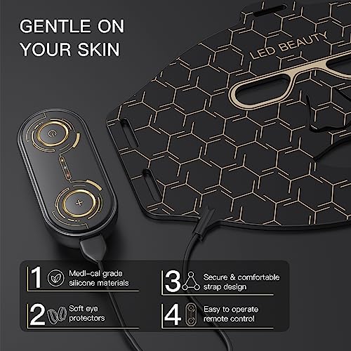 IBORRIA Led Face Mask Light Therapy, Near infrared Red Light Therapy for Face Flexible Silicone Light Therapy Mask - Image 4