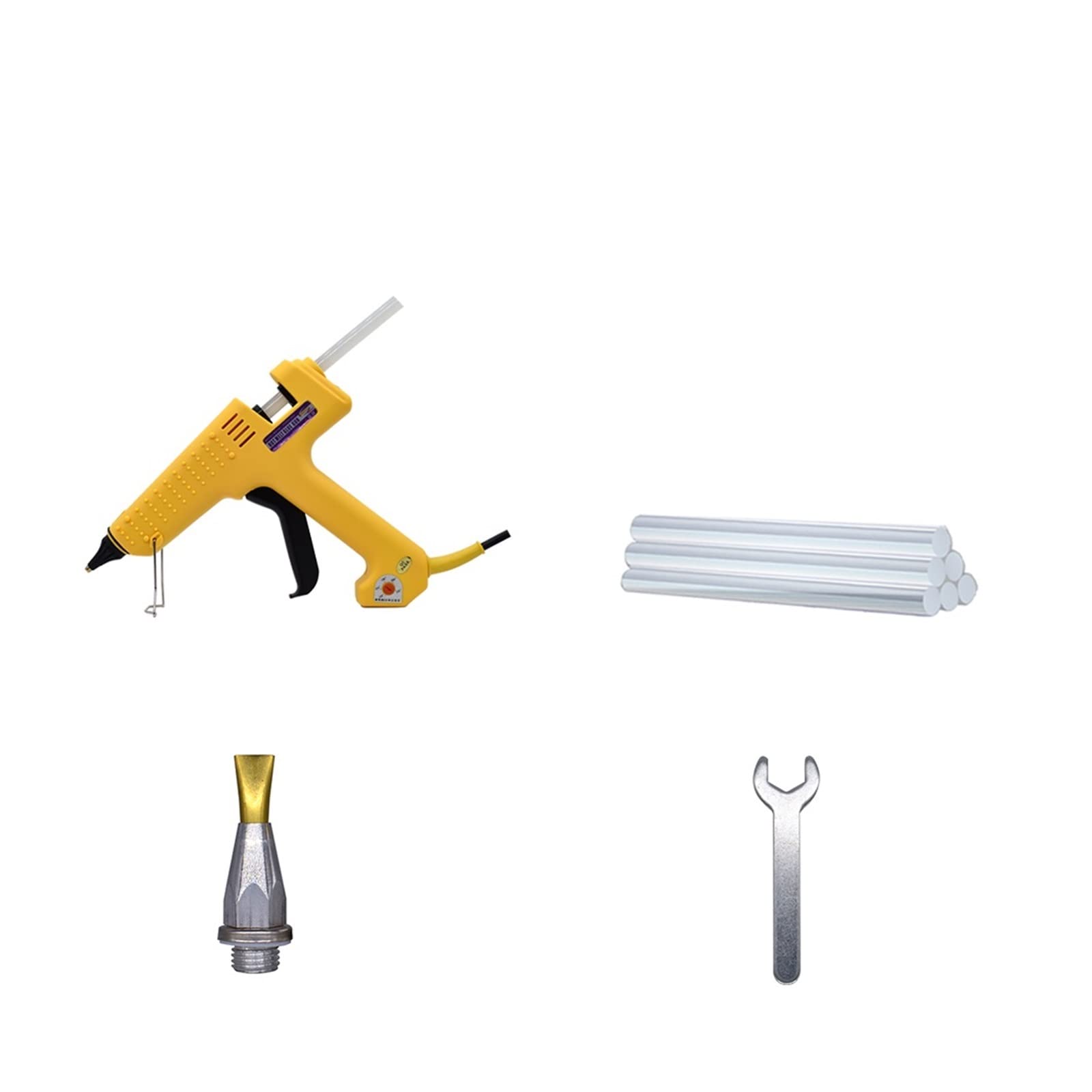 Kit de pistola de pegamento caliente Pistola de pegamento termofusible profesional de 250 W, temperatura ajustable, juego de pistola de silicona de alta potencia con barra de pegamento de 11 MM, boqui