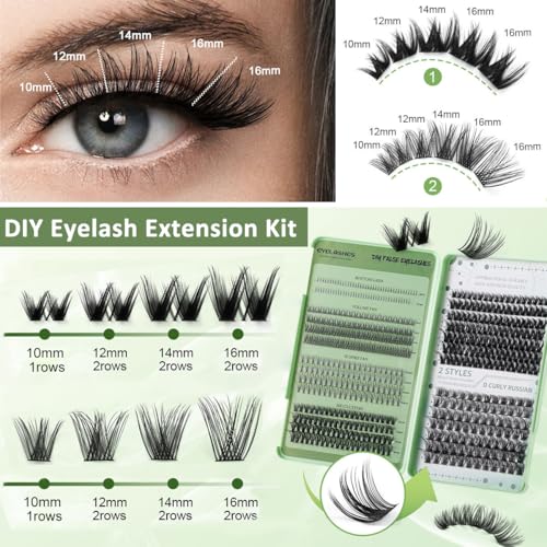 Image of MAYCREATE Lash Clusters Kit Individual Lashes Multi-type Mixed DIY Lash Extensions Kit with Bottom Lashes, 7D Spike Fans, 20D Cluster Lashes for DIY Lash Extensions at Home