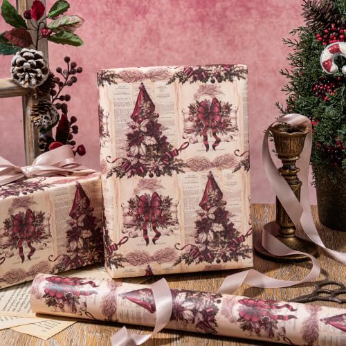 Victorian Newspaper Christmas Wrapping Paper - Mini Roll - 17 Inch x 16.5 Feet - image 5