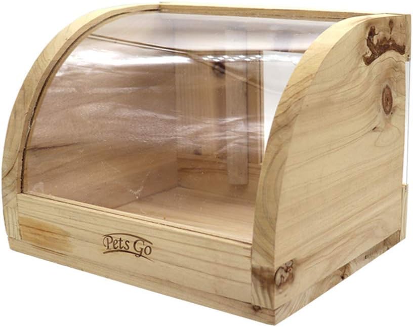 OMEM Solid Wood Reptile Terrarium Chinchillas Hamster Bath House Lizard Turtle Sector Breeding Box Pet Supplies