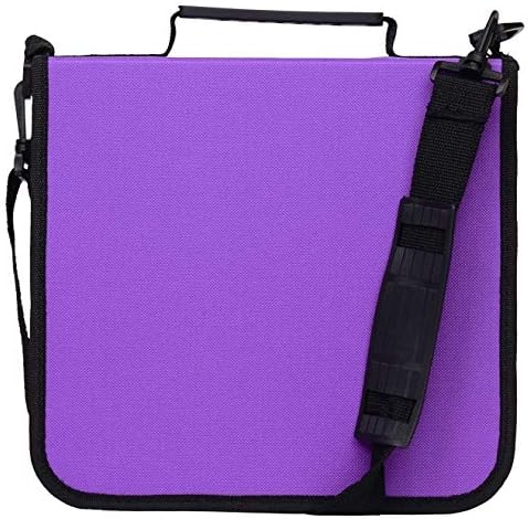 Blue Donuts CD Case for Car, 288 Capacity, Hard Case and Lightweight, Purple
