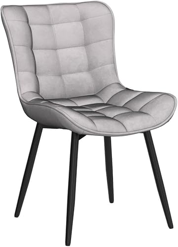 Miniatura 5 de YOUTASTE Juego de 2 sillas de comedor tapizadas de piel sintética, modernas, sillas de cocina y comedor con patas de metal, sin brazos, para
