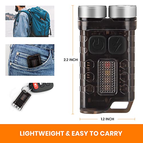 Ftoyin Mini Led Rechargeable Edc Flashlight, 900 Lumens Super Bright Tactical Pocket Torch, Ip65 Waterproof Multifunction Portable Powerful Mini Flashlight For Camping, Outdoor, Emergency (Black) #TOP4