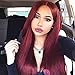 Produktbild BESTUNG Lange Gerade Perücken für Frauen Damen Synthetisches Volles Haar Natürliche Burgunder Weinrot Ombre Perücke mit Knall 28 Zoll für Cosplay Kostüm oder Alltag(EINWEG) (Burgunder rot)