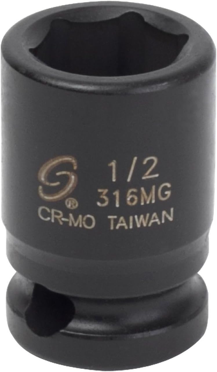 Sunex 316mg 3/8-Inch Drive 1/2-Inch Magnetic Impact Socket